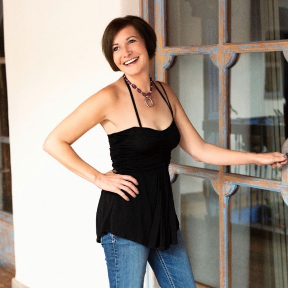 SOLD FREE PEOPLE Vacation Vibes Black Top Medium - Picture 3 of 7